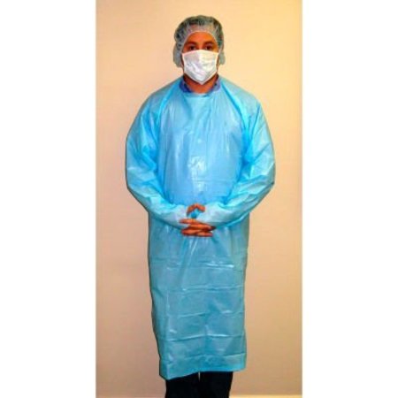 Lightweight Polyethylene Isolation Gown W/ Rear Entry, 47""L, White, 25/Bag, 4 Bag/Case -  KEYSTONE SAFETY, ISO-TL-WHITE-A